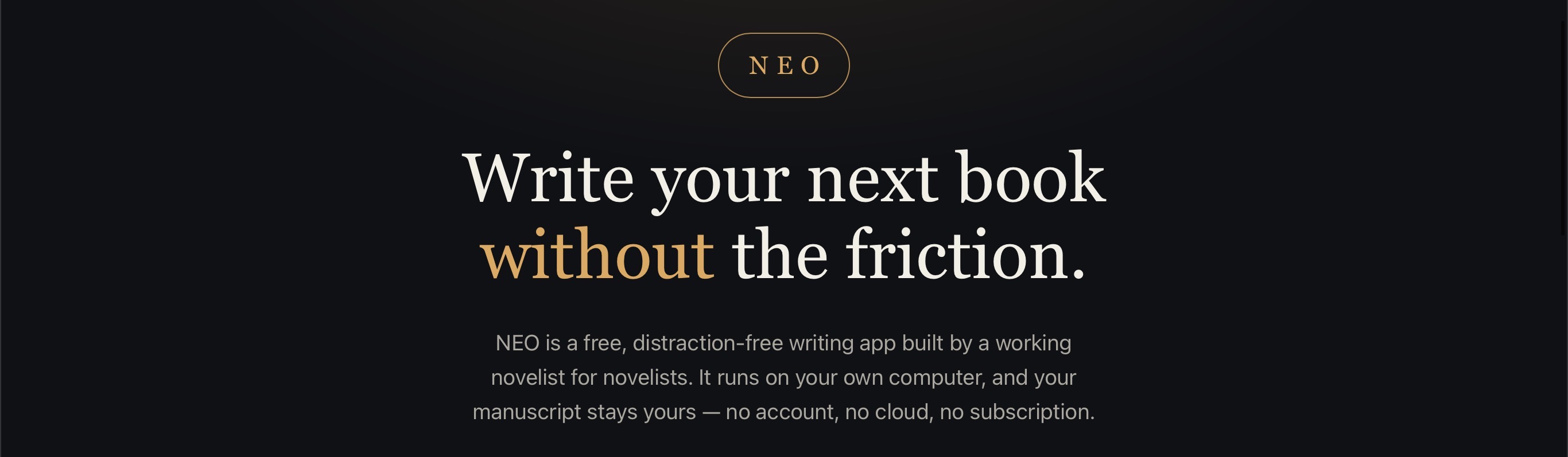 Introducing Neo: Hugh Howey’s Free Writing Software for Focused, Story-First Creation